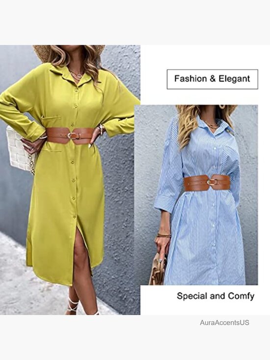 Women\'s Wide Elastic Waist Belt Stretch Cinch Belt for Dresses main image 6
